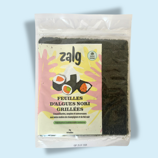 Sachet de 10 feuilles d'algues Nori grillées (Premium GRADE A)