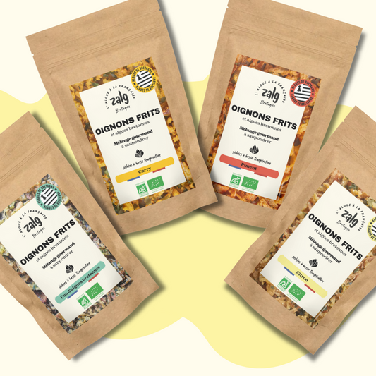 Pack 4 saveurs - Oignons frits bio aux algues